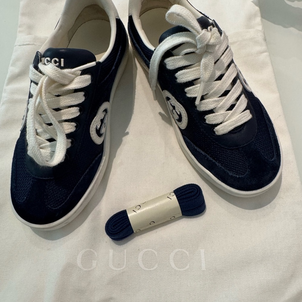 Gucci kids Dark Blue and White Sneakers